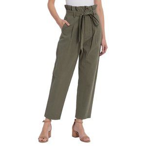 (NWT) Aves Les Filles - olive green cotton twill paperbag waist trousers